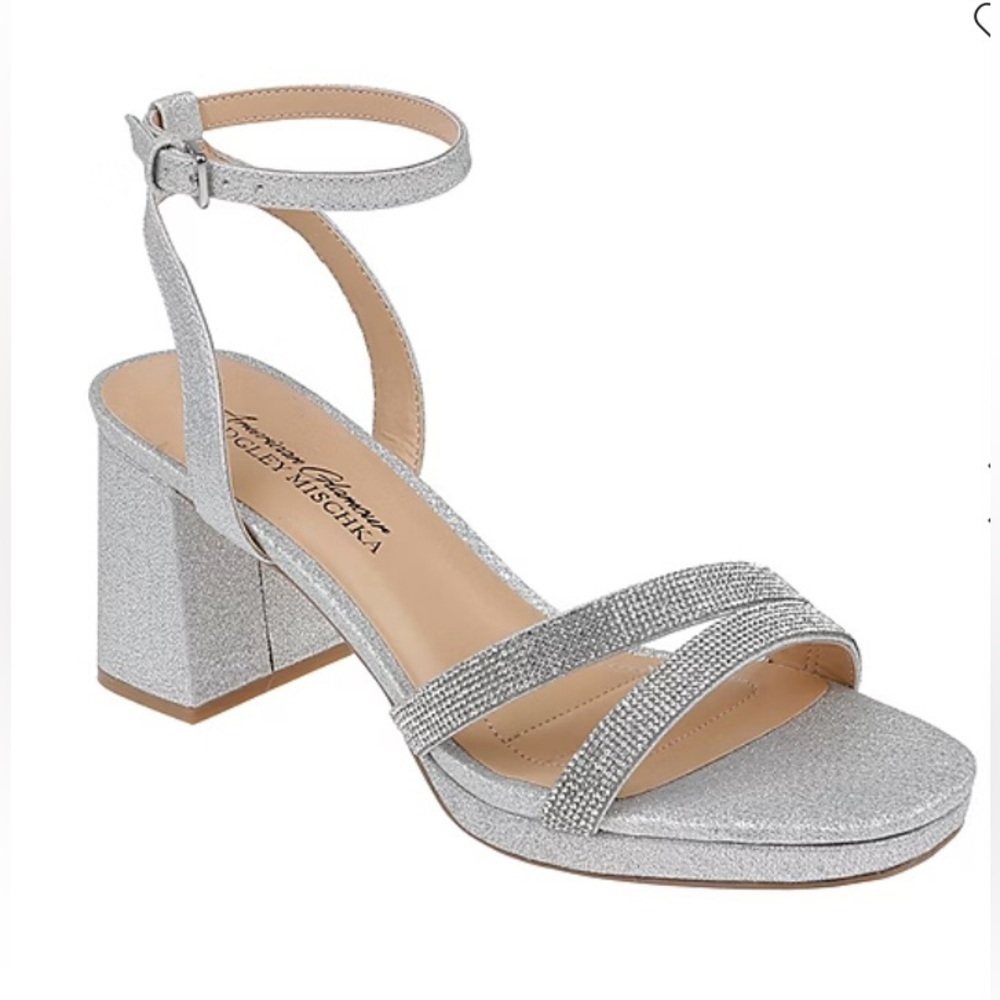 Badgley Mischka Size 10 Women’s Leva Silver Heeled Sandals, New No Box